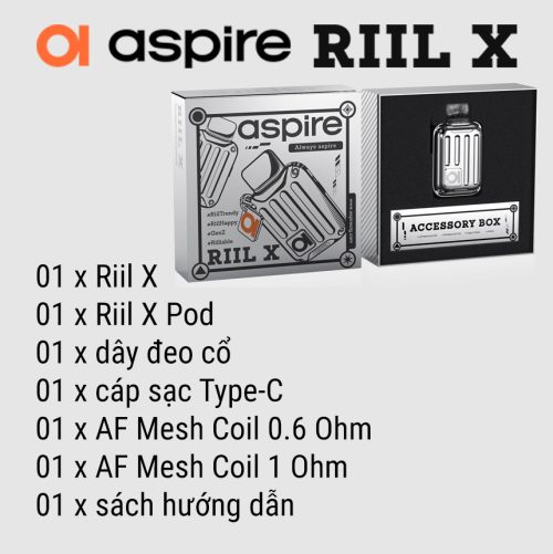 Aspire Rill X Pod Kit chính hãng Hà Nội